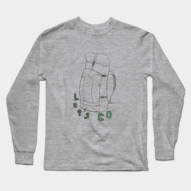 Let's Go Backpack Long Sleeve T-Shirt by footloosefabric